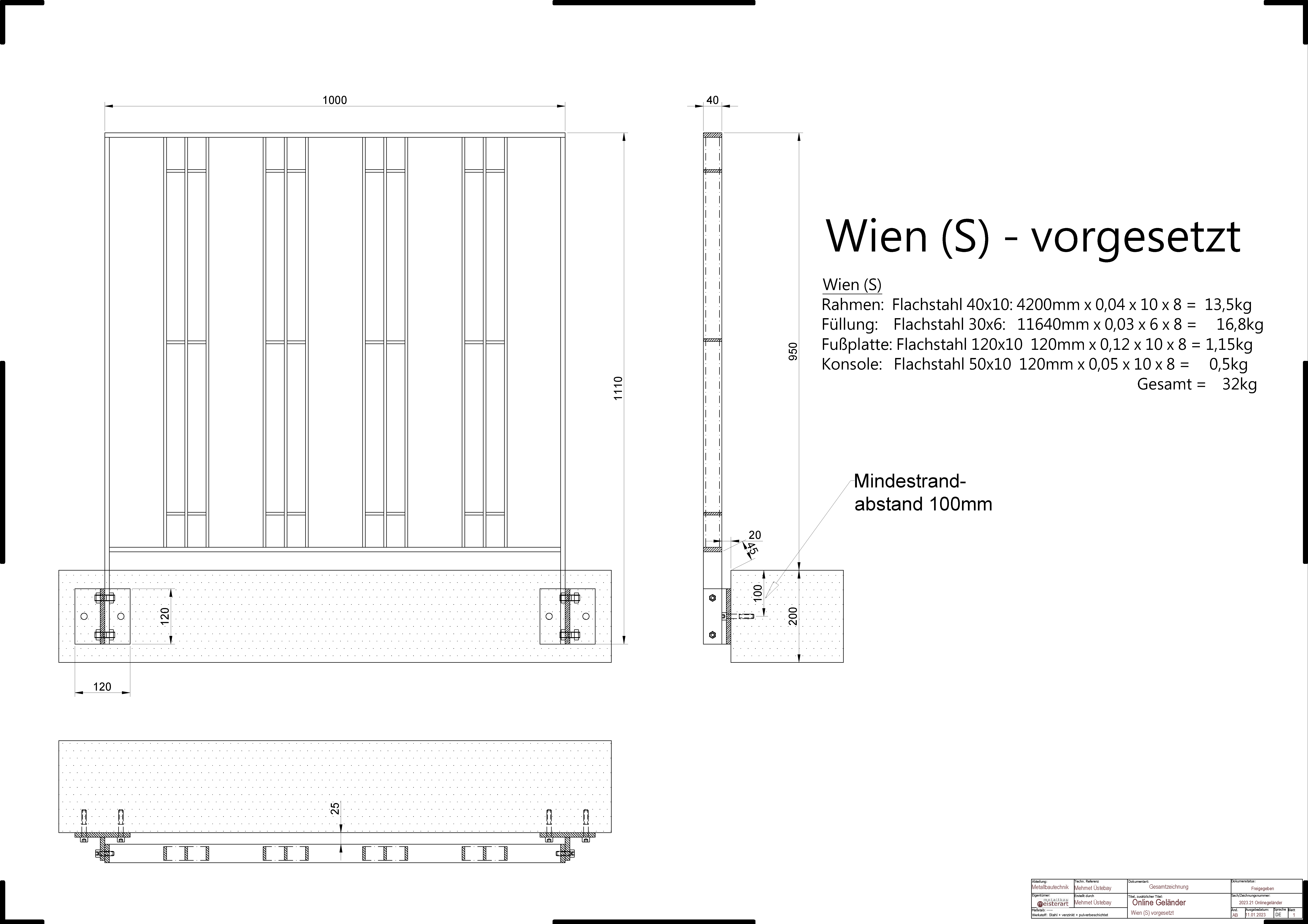 Balkongeländer Wien (vorgesetzt)